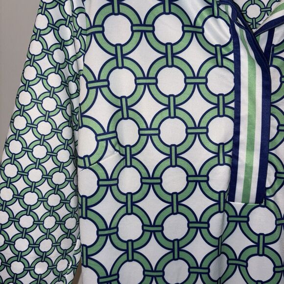 GRETCHEN SCOTT Everywhere Dress Blue Green Women's Size Medium Collared - Picture 6 of 10